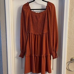 Pretty Garden pumpkin color dress, size M